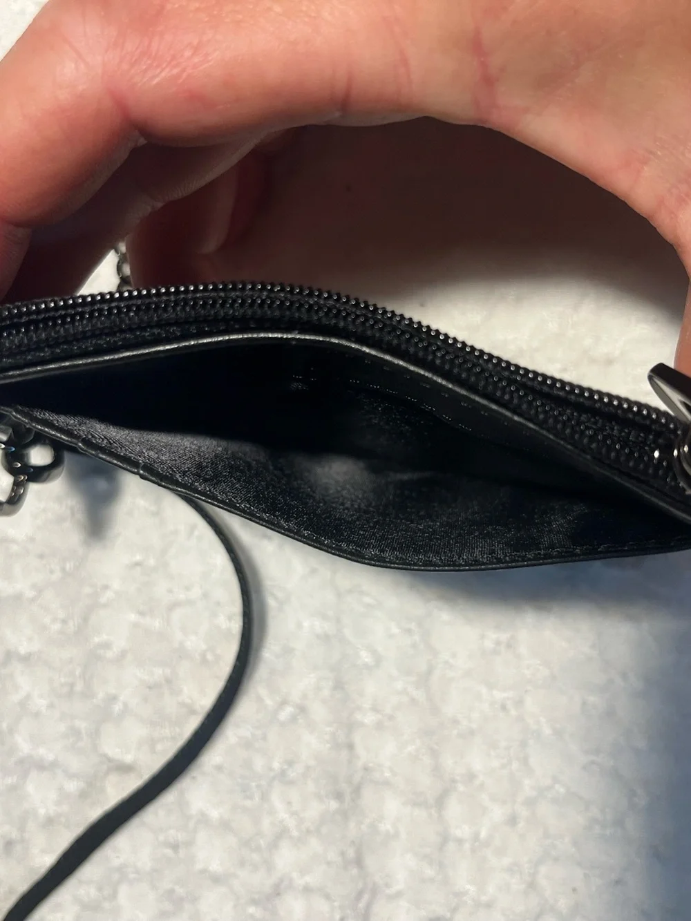 Kinzd Black Leather Card Holder Lanyard Wallet